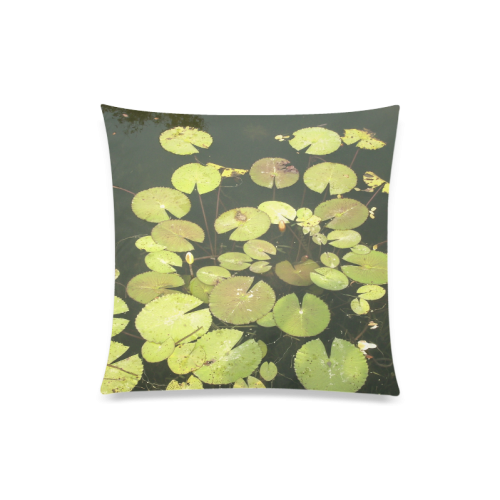 Beauty of Lotus Leaves Design Custom Zippered Pillow Case 20"x20"(Twin Sides)
