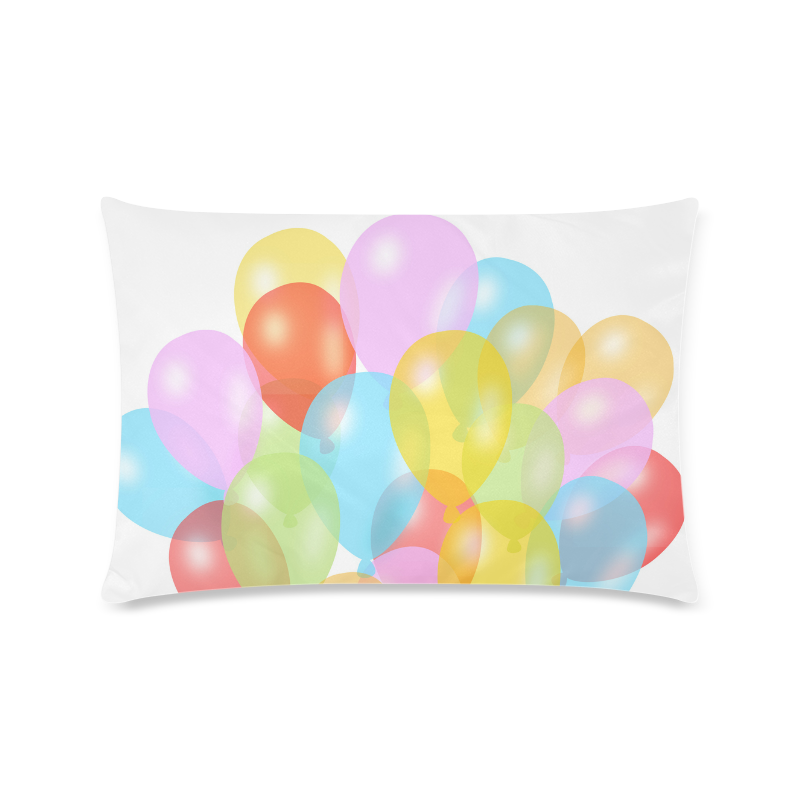 Balloons & Birthday Design Custom Zippered Pillow Case 16"x24"(Twin Sides)