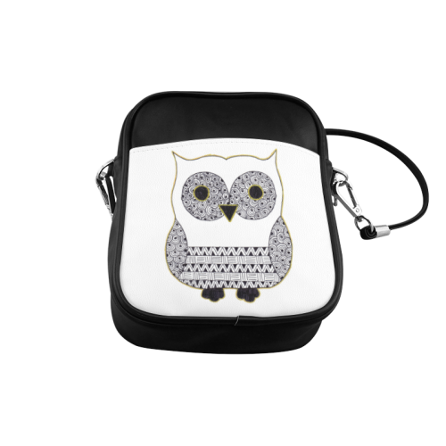 Black and White Owl Sling Bag (Model 1627)