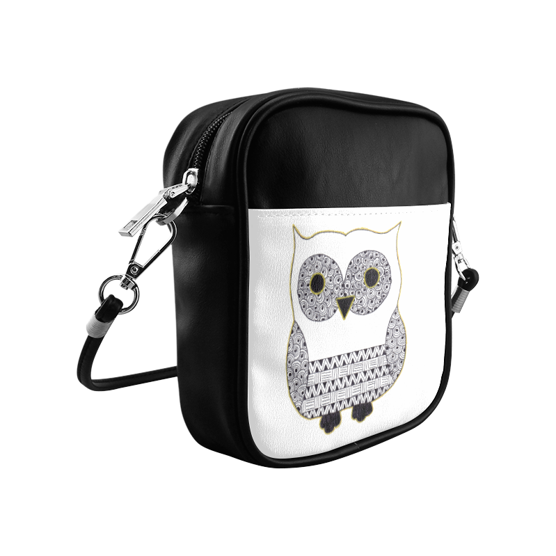 Black and White Owl Sling Bag (Model 1627)