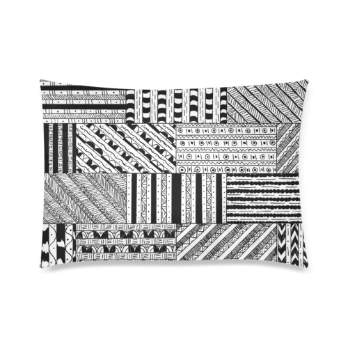 Abstract Black and White Custom Zippered Pillow Case 20"x30"(Twin Sides)