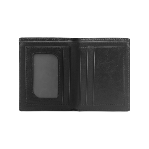 Abstract Black and White Men's Leather Wallet (Model 1612)