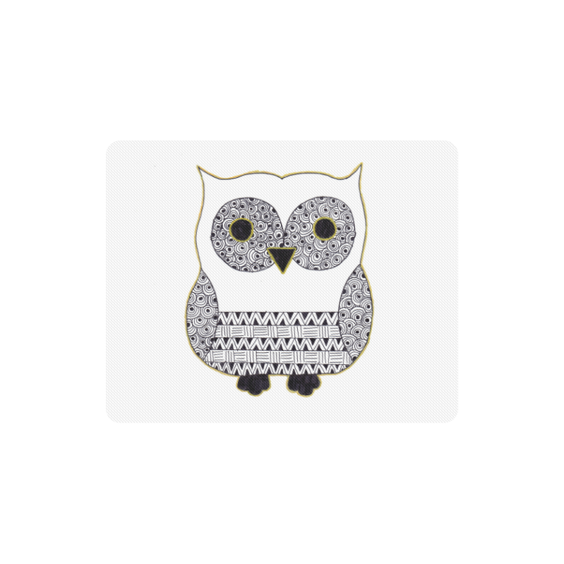 Black and White Owl Rectangle Mousepad