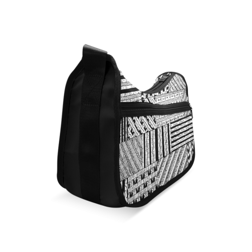 Abstract Black and White Crossbody Bags (Model 1616)