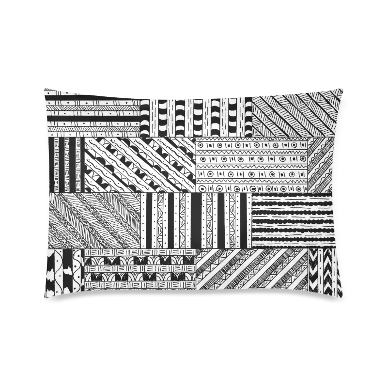 Abstract Black and White Custom Zippered Pillow Case 20"x30"(Twin Sides)