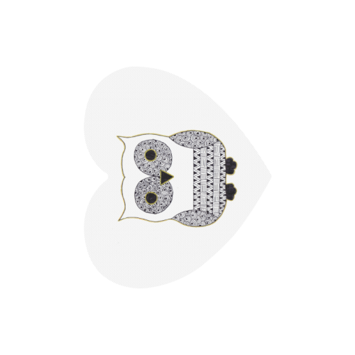 Black and White Owl Heart-shaped Mousepad
