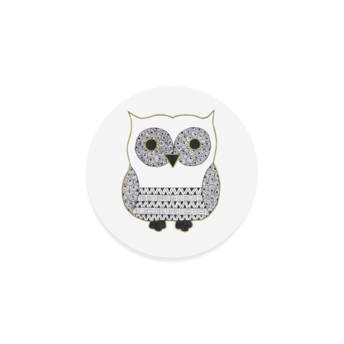 Black and White Owl Round Coaster
