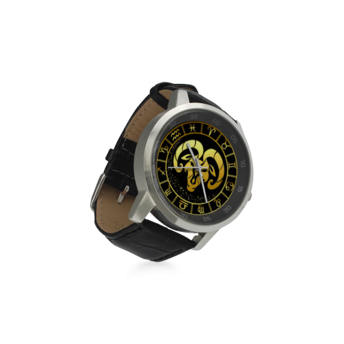 Custom Unisex Stainless Steel Leather Strap Watch(Model 202)