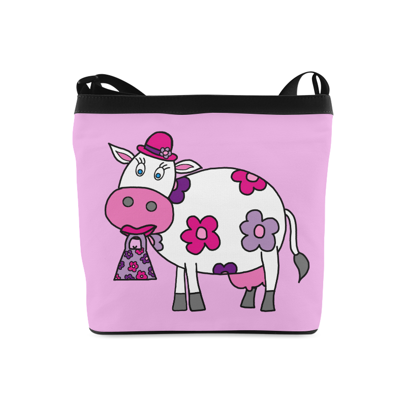 Pink Daisy Cow Crossbody Bags (Model 1613)