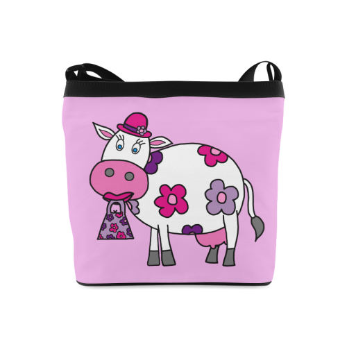 Pink Daisy Cow Crossbody Bags (Model 1613)