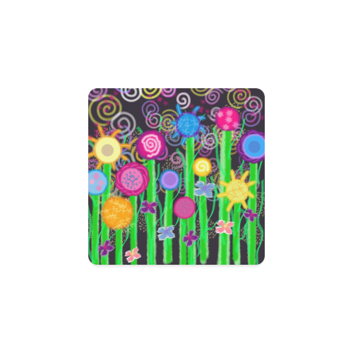 Magical Flowers Square Coaster