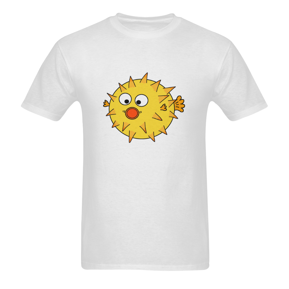 Yellow Puffer Fish Sunny Men's T- shirt (Model T06)