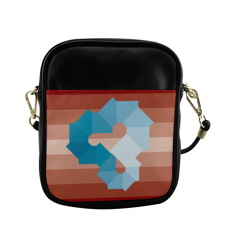 Square Spectrum (Cyan) Sling Bag (Model 1627)