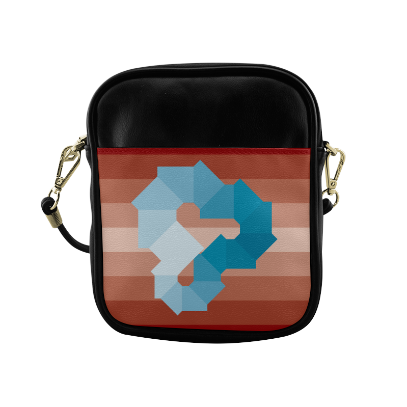 Square Spectrum (Cyan) Sling Bag (Model 1627)