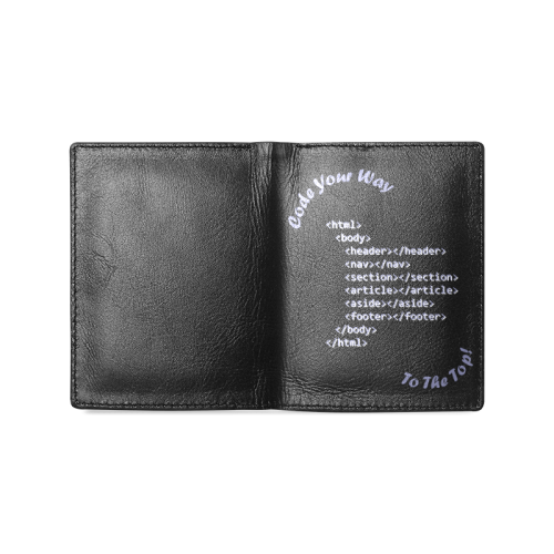Code Your Way (Light) Men's Leather Wallet (Model 1612)