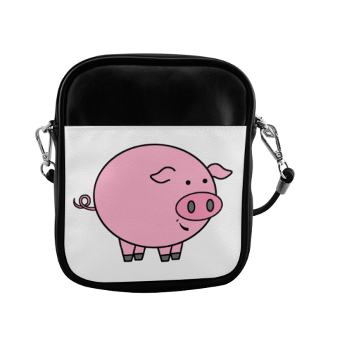 Fat Pink Cartoon Pig Sling Bag (Model 1627)