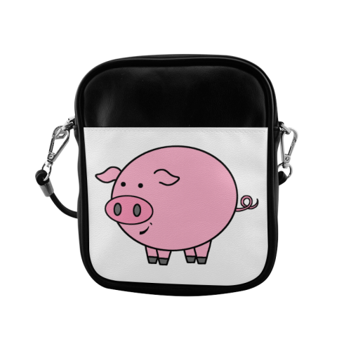 Fat Pink Cartoon Pig Sling Bag (Model 1627)
