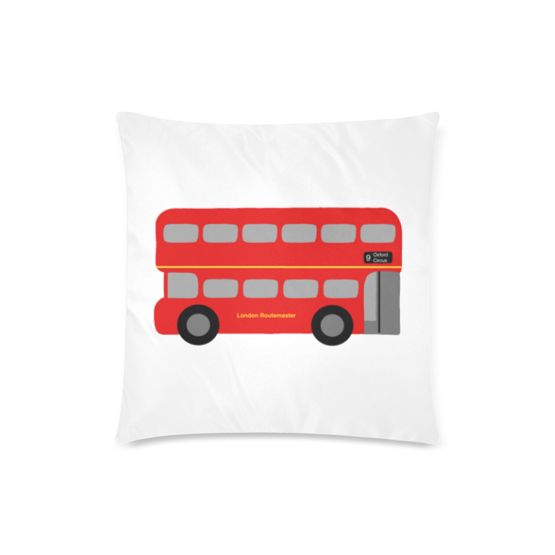 Red Routemaster Bus Custom Zippered Pillow Case 18"x18"(Twin Sides)
