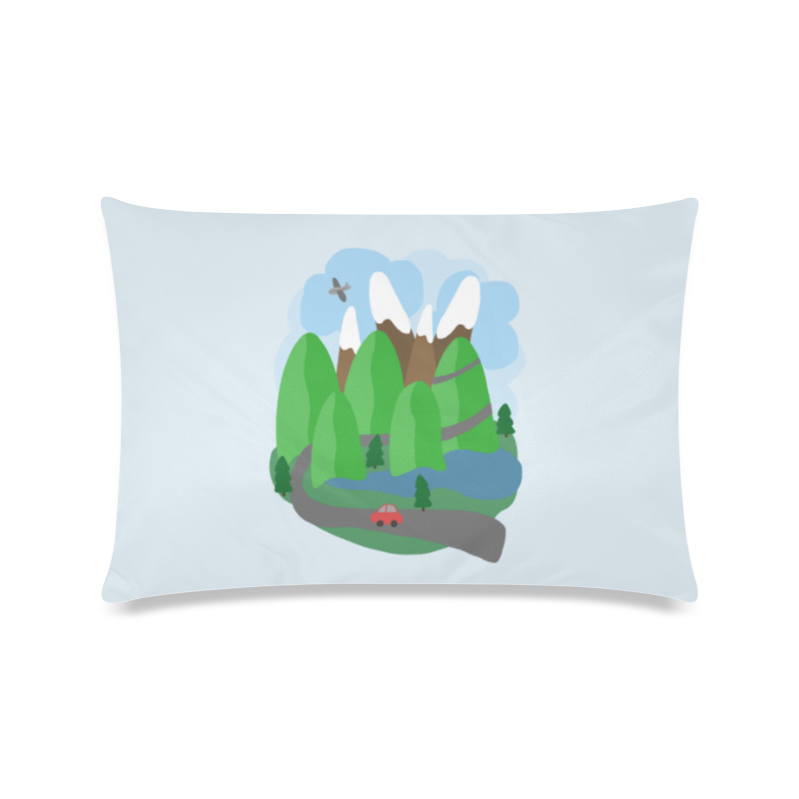 Over the Mountains Custom Zippered Pillow Case 16"x24"(Twin Sides)