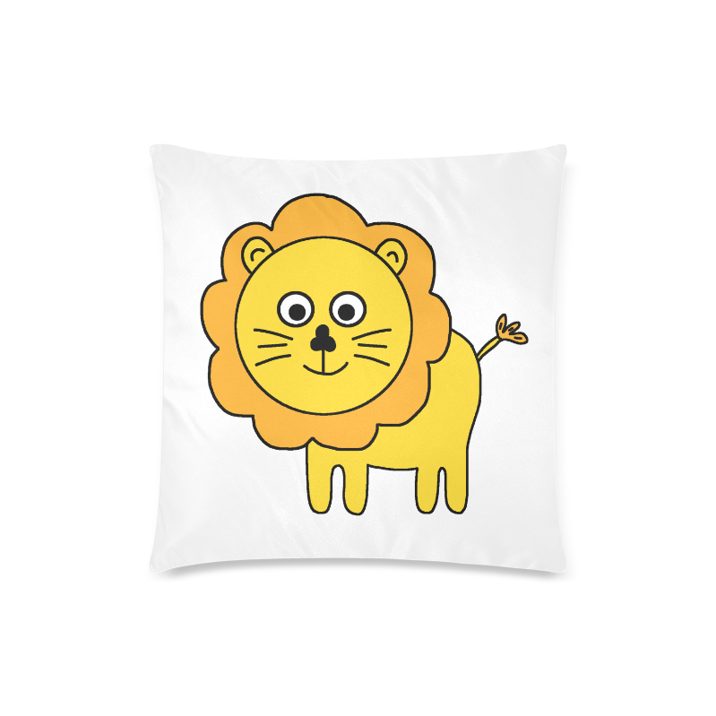 Cartoon Lion Custom Zippered Pillow Case 18"x18"(Twin Sides)