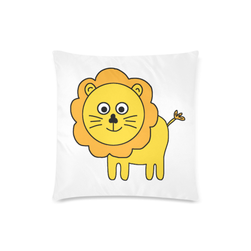 Cartoon Lion Custom Zippered Pillow Case 18"x18"(Twin Sides)