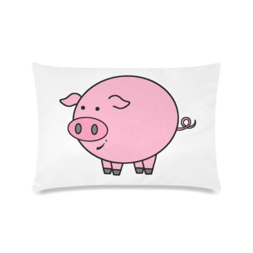 Cartoon Fat Pink Pig Custom Zippered Pillow Case 16"x24"(Twin Sides)
