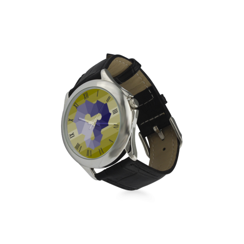 Square Spectrum (Violet) Women's Classic Leather Strap Watch(Model 203)