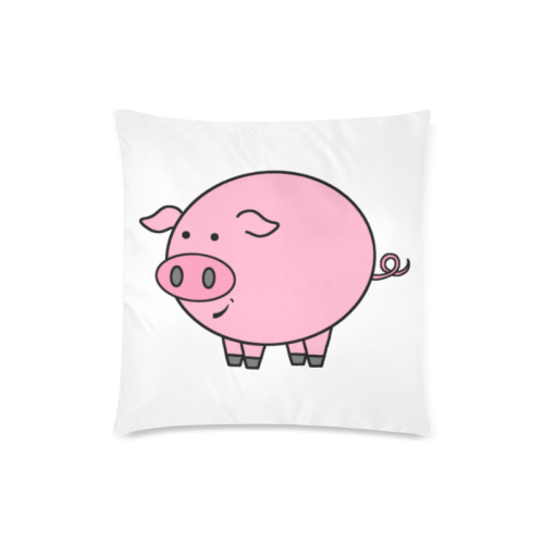 Cartoon Fat Pink Pig Custom Zippered Pillow Case 18"x18"(Twin Sides)