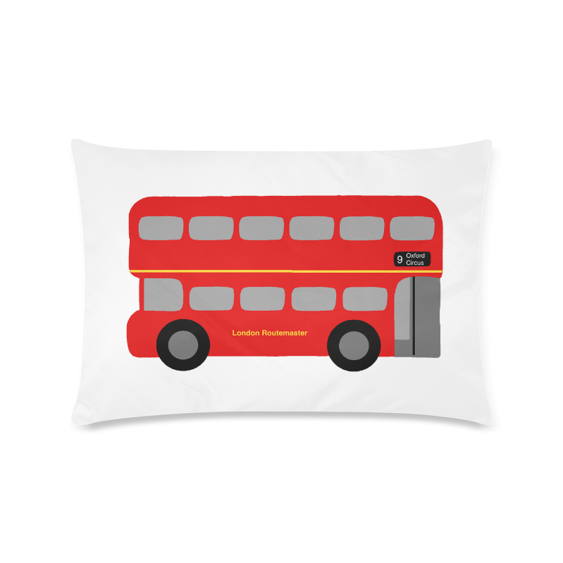 London Red Routemaster Bus Custom Zippered Pillow Case 16"x24"(Twin Sides)