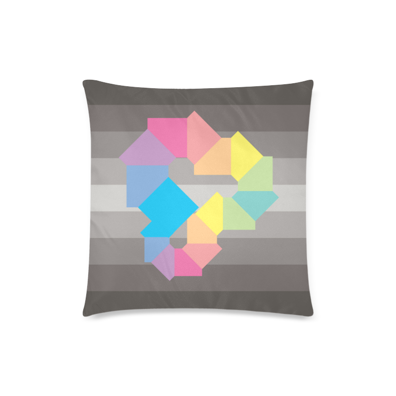Square Spectrum (Rainbow) Custom Zippered Pillow Case 18"x18"(Twin Sides)