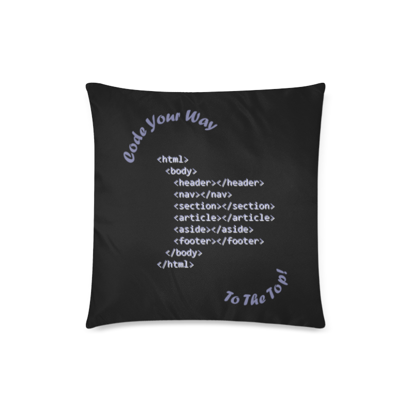 Code Your Way (Light) Custom Zippered Pillow Case 18"x18"(Twin Sides)