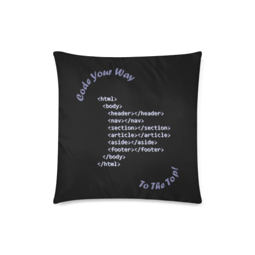 Code Your Way (Light) Custom Zippered Pillow Case 18"x18"(Twin Sides)