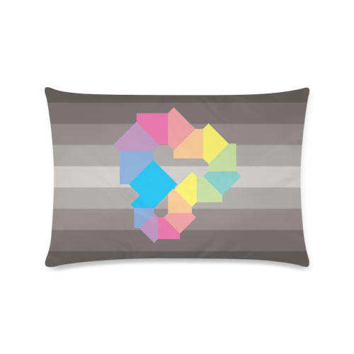 Square Spectrum (Rainbow) Custom Zippered Pillow Case 16"x24"(Twin Sides)
