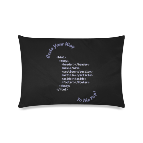 Code Your Way (Light) Custom Zippered Pillow Case 16"x24"(Twin Sides)