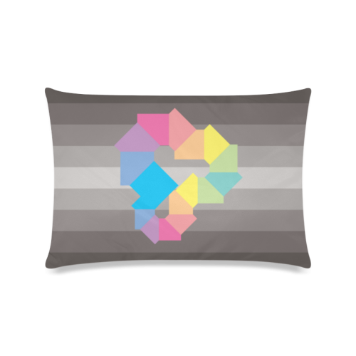 Square Spectrum (Rainbow) Custom Zippered Pillow Case 16"x24"(Twin Sides)