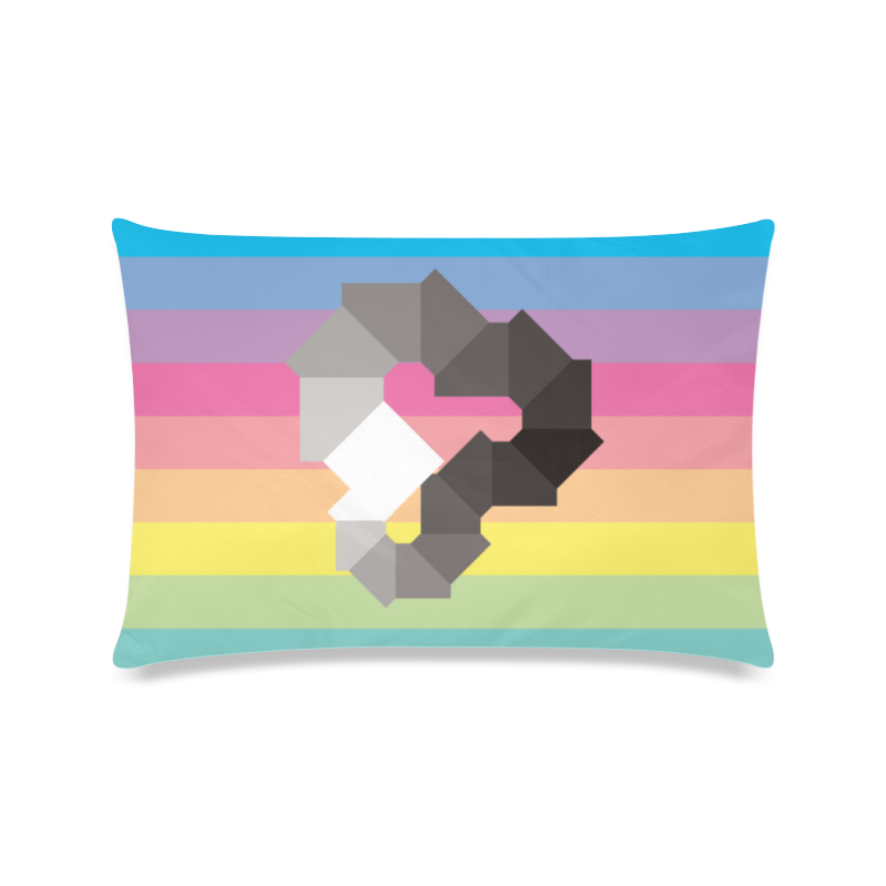 Square Spectrum (Grayscale) Custom Zippered Pillow Case 16"x24"(Twin Sides)
