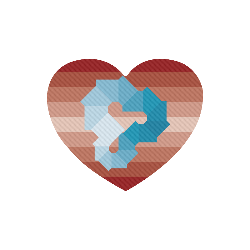 Square Spectrum (Cyan) Heart-shaped Mousepad