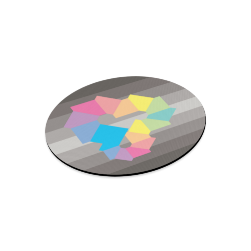 Square Spectrum (Rainbow) Round Mousepad