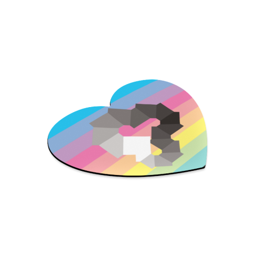 Square Spectrum (Grayscale) Heart-shaped Mousepad