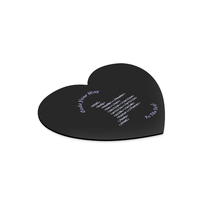 Code Your Way (Light) Heart-shaped Mousepad