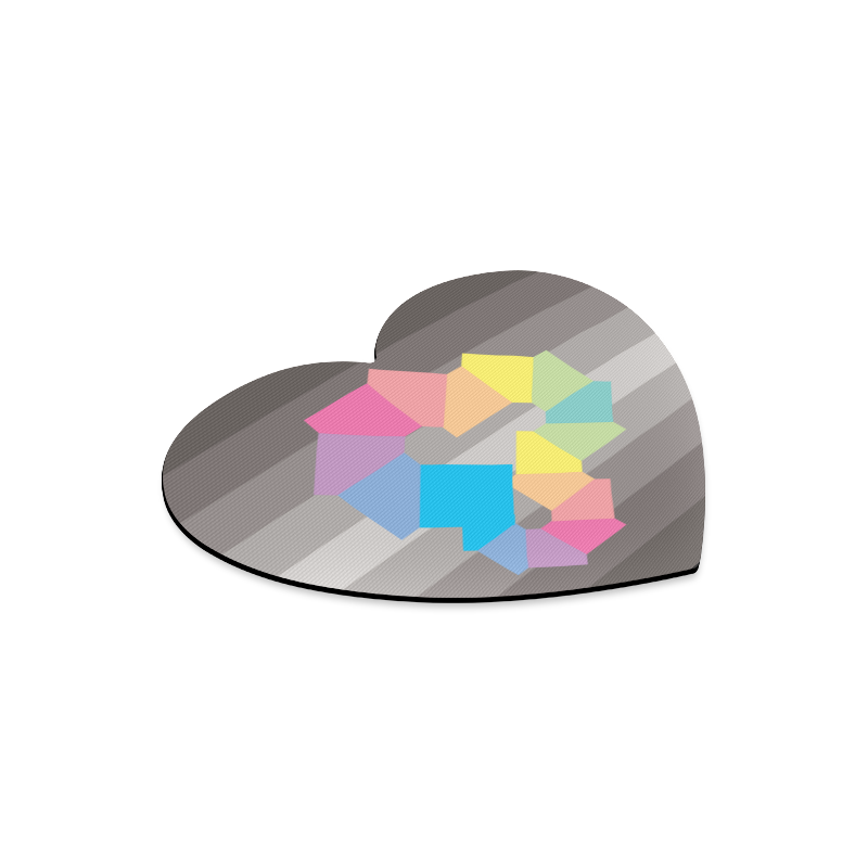Square Spectrum (Rainbow) Heart-shaped Mousepad