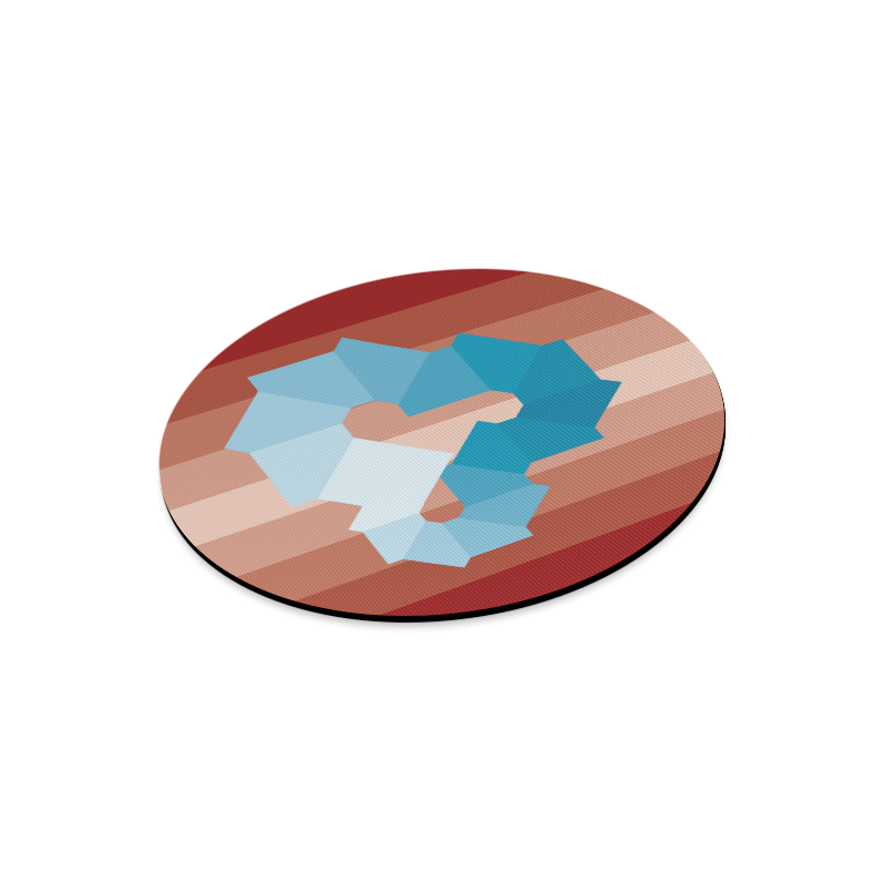 Square Spectrum (Cyan) Round Mousepad