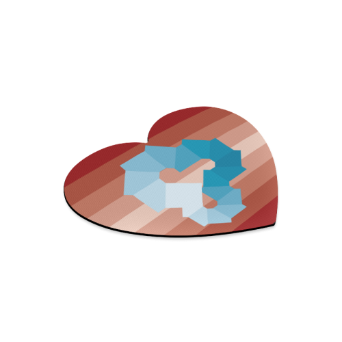 Square Spectrum (Cyan) Heart-shaped Mousepad