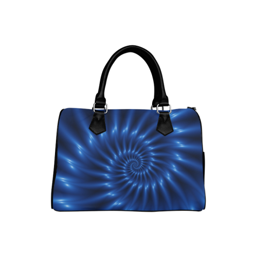 Glossy Blue Spiral Handbag Boston Handbag (Model 1621)