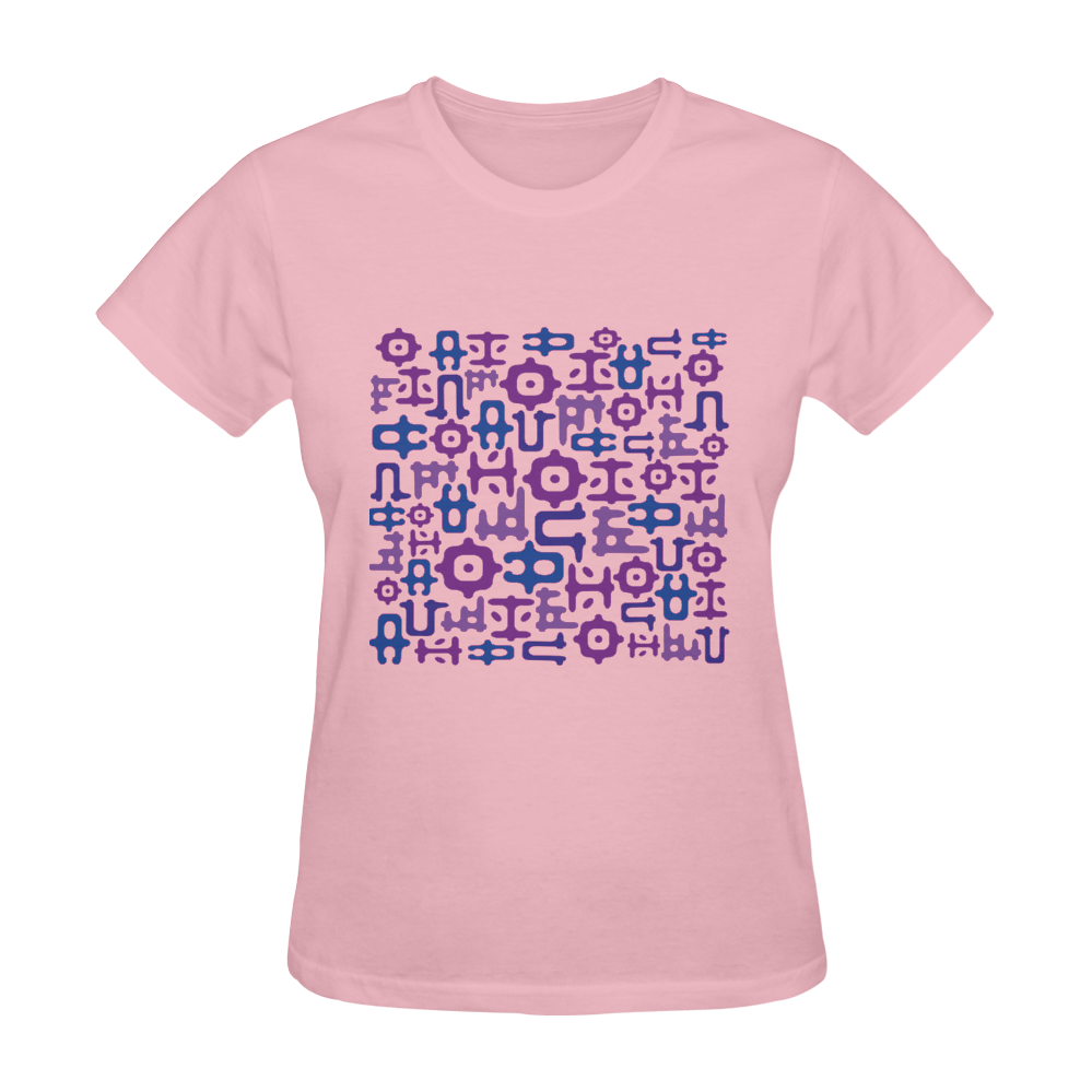 Funky Vowels Pattern Sunny Women's T-shirt (Model T05)
