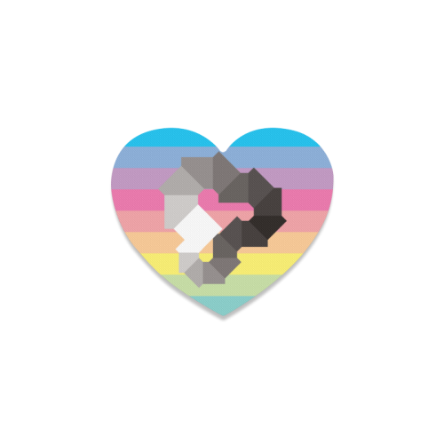 Square Spectrum (Grayscale) Heart Coaster