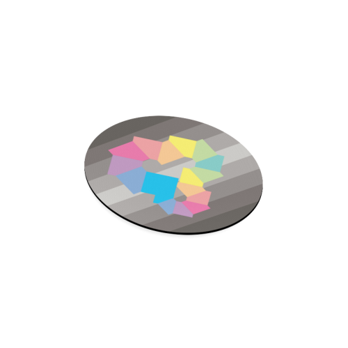 Square Spectrum (Rainbow) Round Coaster