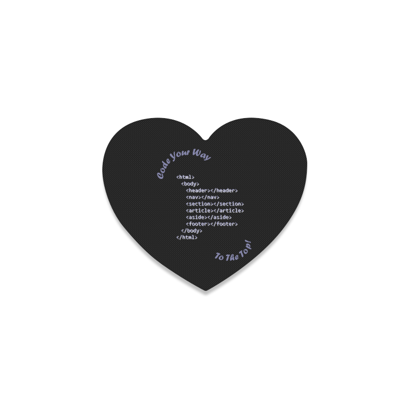 Code Your Way (Light) Heart Coaster