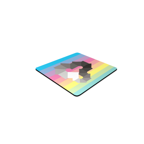 Square Spectrum (Grayscale) Square Coaster