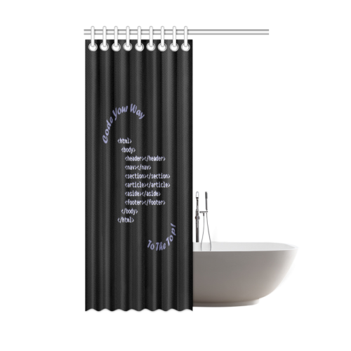 Code Your Way (Light) Shower Curtain 48"x72"